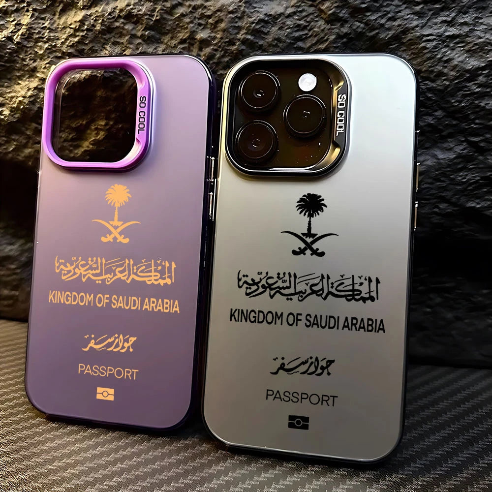 Saudi Arabia Passport Phone Case For iPhone 16 15 14 13 12 11 Pro Max X XR XSMAX 8 7 Plus Candy Matte Shockproof Back Cover