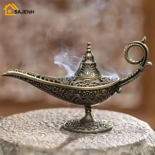 Antique Style Lamp Metal Incense Burner Scented Unscented Candle Holder Home Decor Gift Arabic Incense Burner Lotus Oud