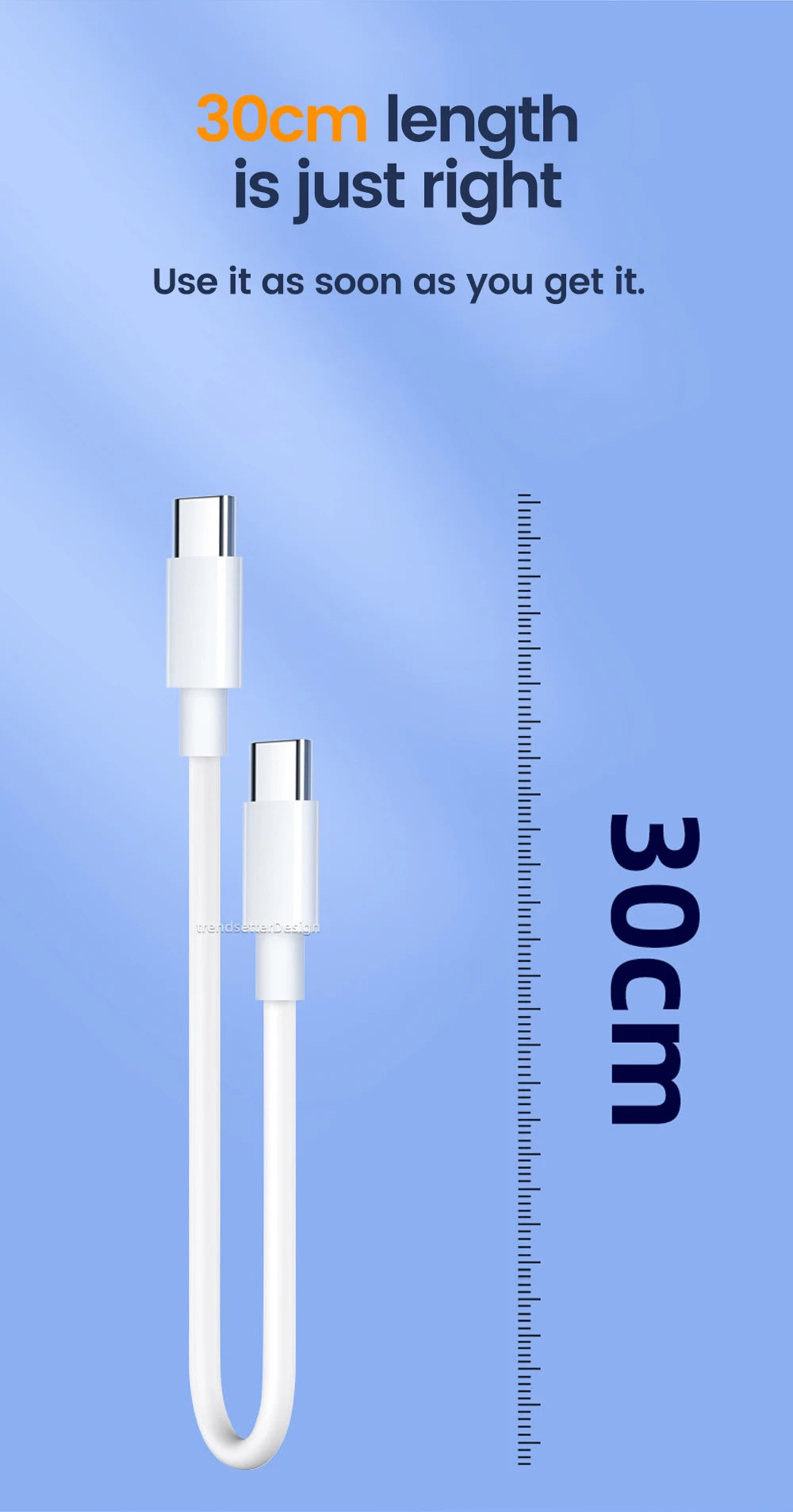 Short 30cm Type C to USB C Cable Fast Charging For Iphone15 Xiaomi Samsung Huawei Power BanK 25cm USB To Type C/USB C Data Cable