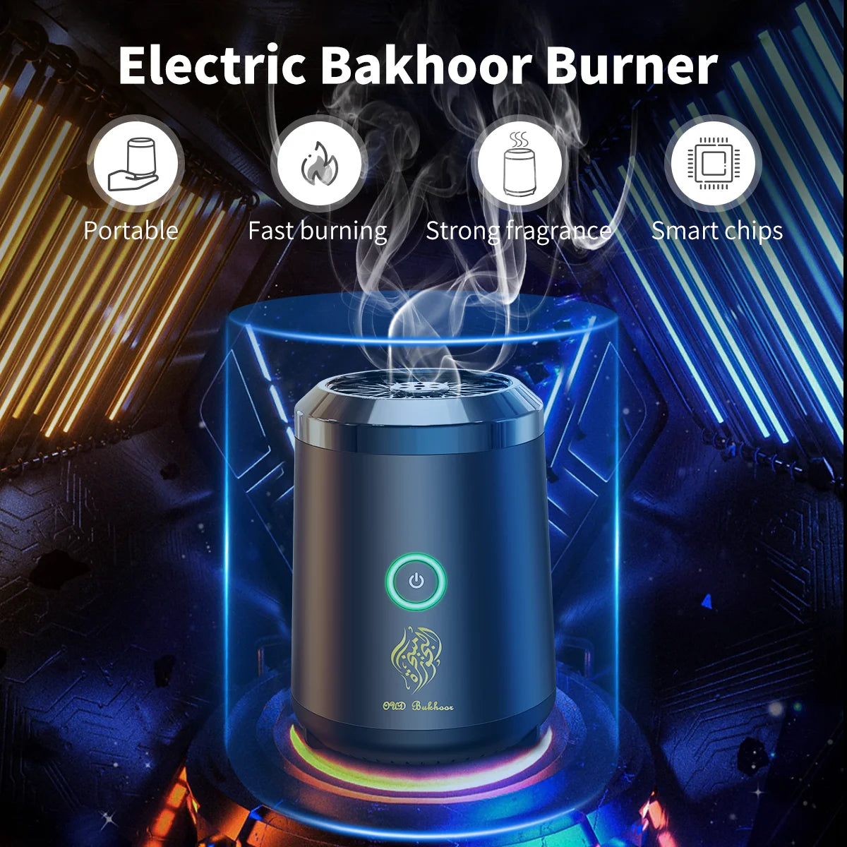 Portable Electric Incense Burner Arabic Bakhoor Aroma Diffuser Arabian Rechargeable Bukhoor Holder