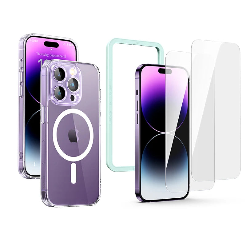 UGREEN for iPhone 14 13 12 Pro Max Magnetic Case Shockproof Cover for iPhone 15 Pro Max 15 Plus 15pro Magnet TPU PC Case