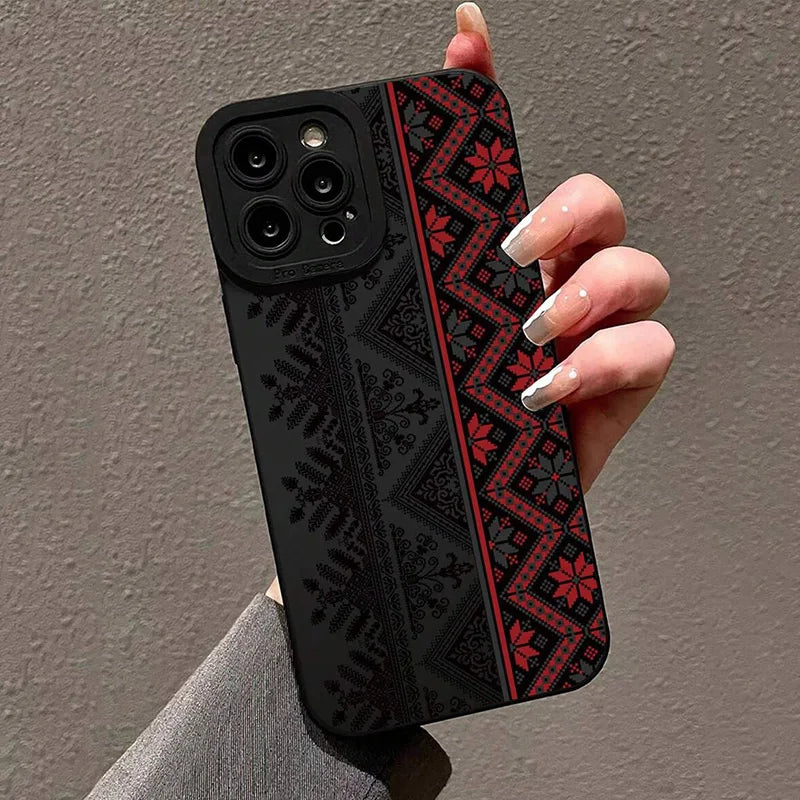 Vintage Totem Painting Shockproof Phone Case For iPhone 16 15 14 13 12 11 Pro Max XS X XR 7 8 Plus SE 2022 13 12 Mini Soft Cover