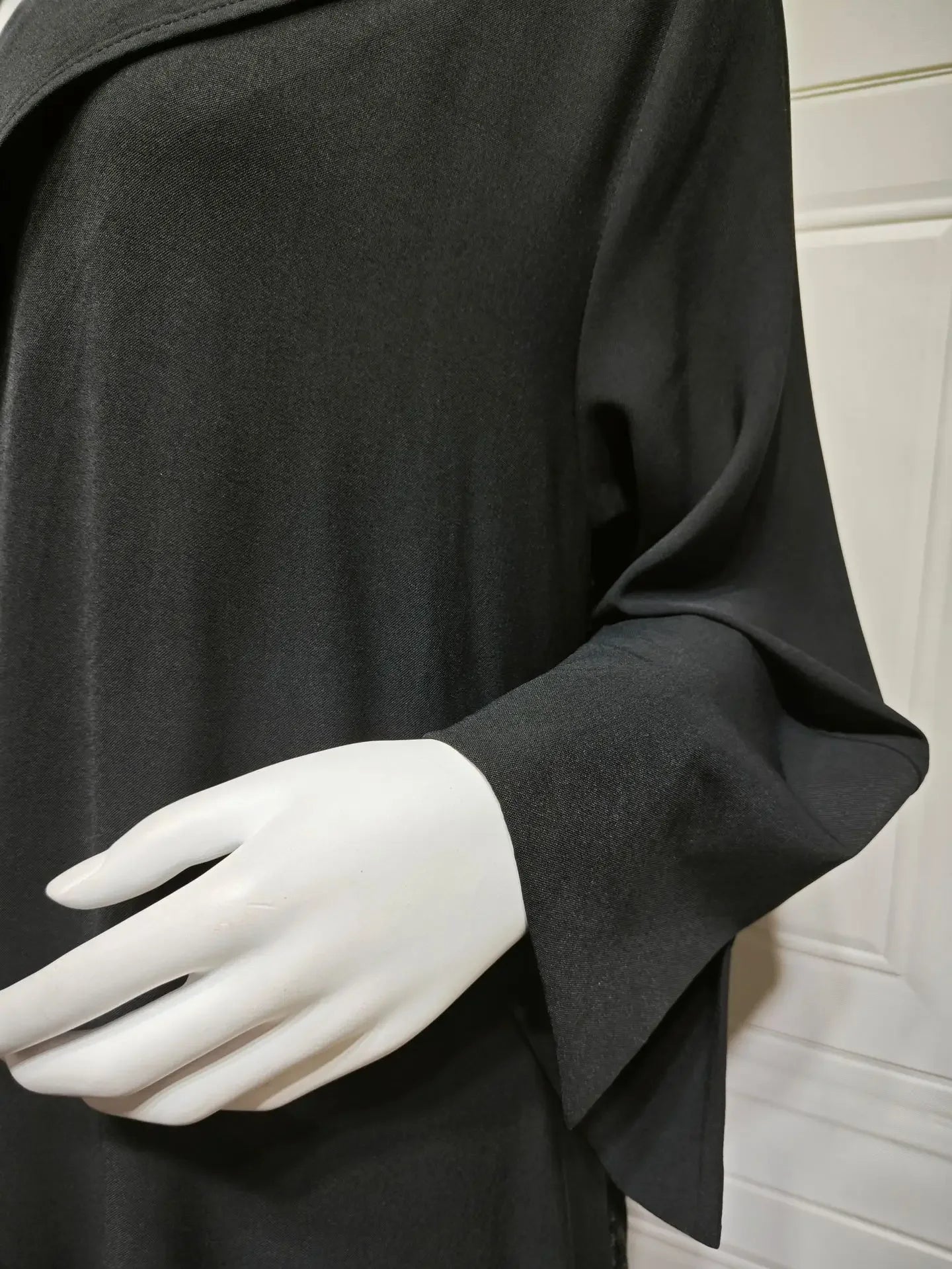 Eid Black Pleated Abaya Cardigan – Muslim Party Dress Kaftan