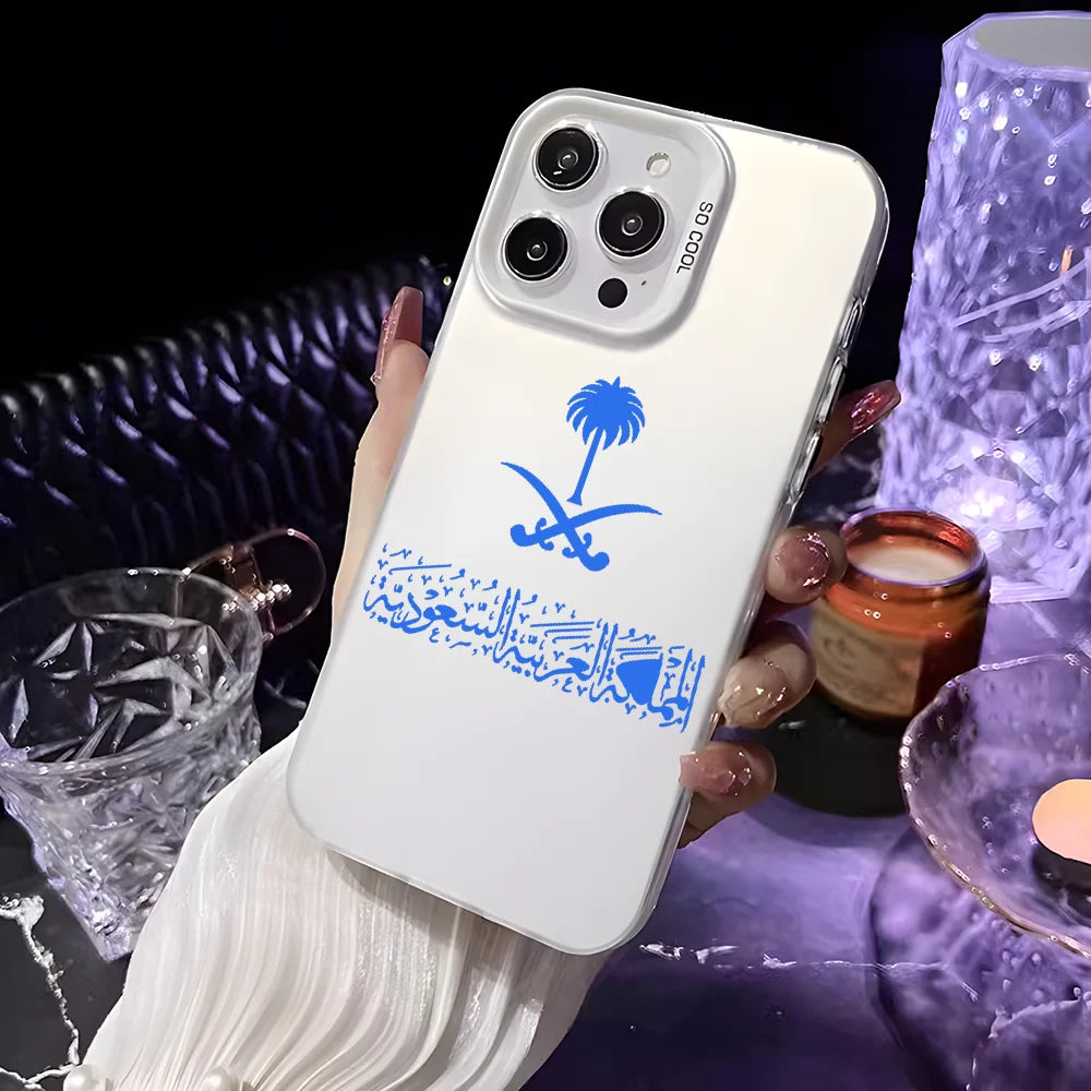 Saudi Arabia Passport Phone Case For iPhone 16 15 14 13 12 11 Pro Max White Ultra-thin Soft Candy Abrazine Funda