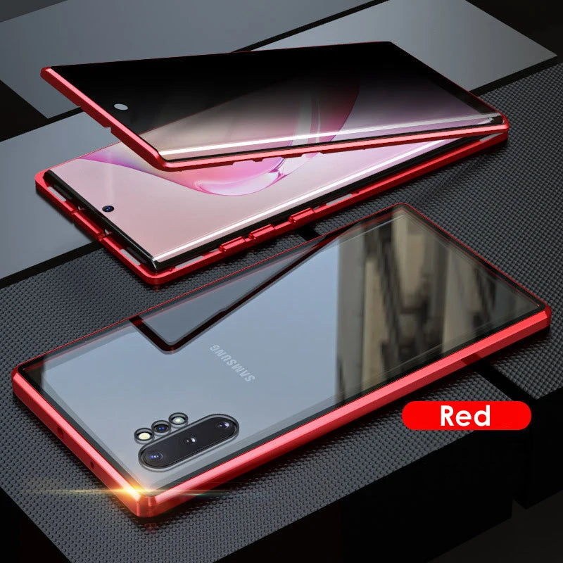 Anti-spy Double Side Glass Magnetic Case For Samsung Galaxy S22 S21 Ultra S20 FE S10 S9 S8 Plus Note 20 10 9 Plus Privacy Cover