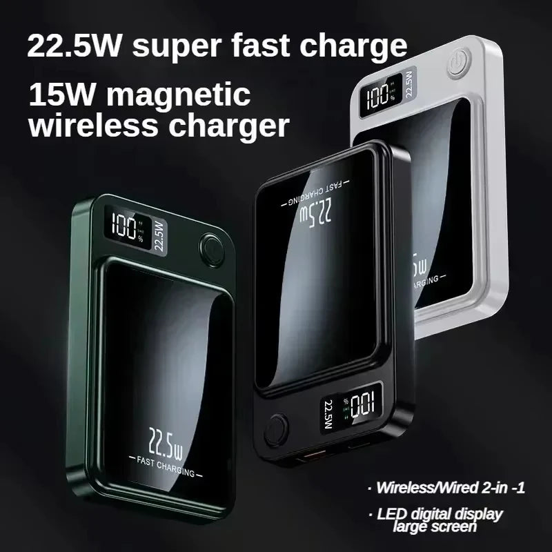 New 100000mah Capacity Power Bank Magnetic Wireless 22.5w Ultra Super Fast Charging Powerbank For Iphone Samsung Huawei Xiaomi