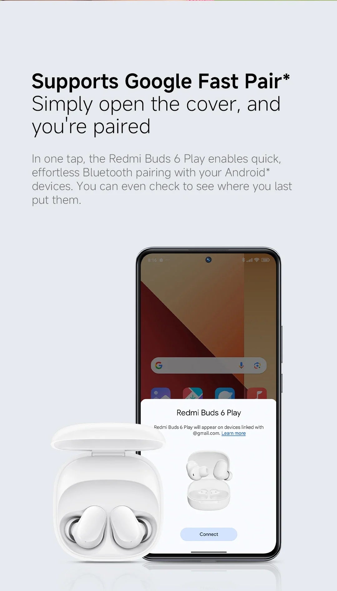 Xiaomi Redmi buds 6 Play Bluetooth 5.4 TWS Earphone Earbuds 10mm Dynamic Driver AI noise cancellation for calls