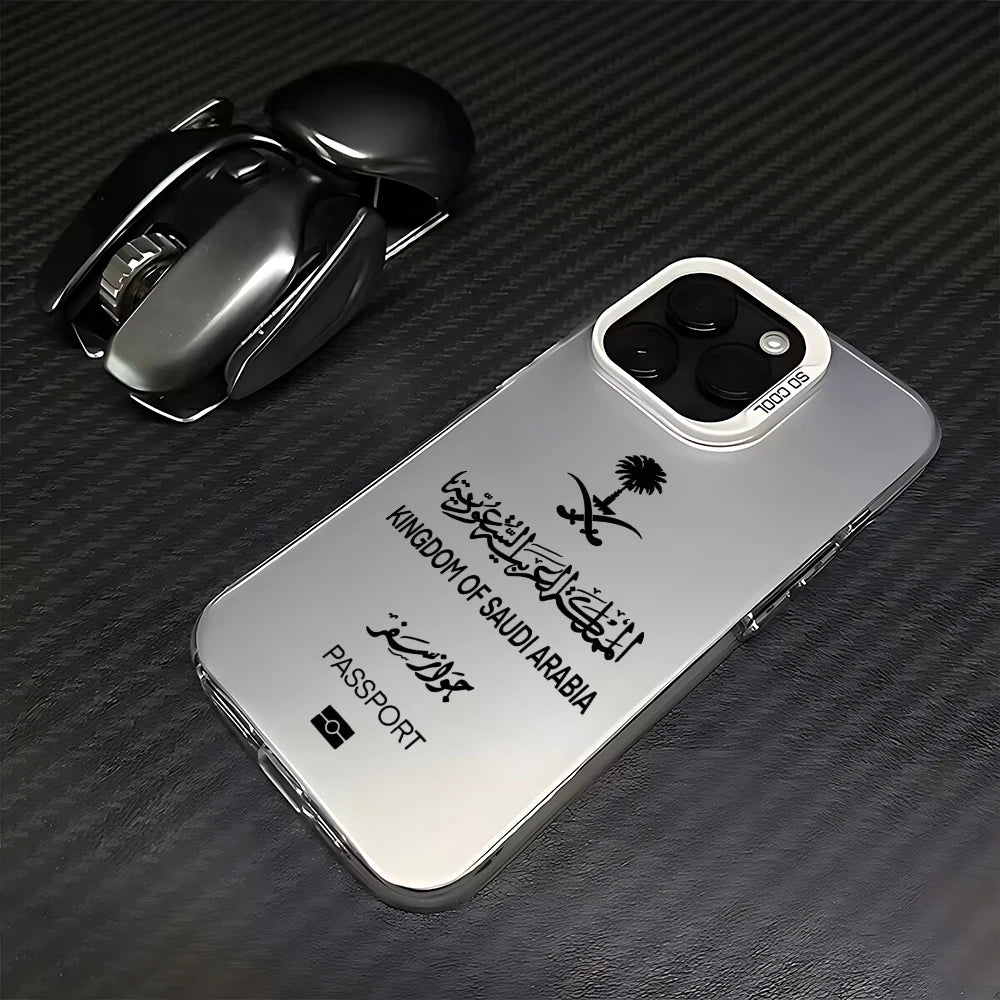 Saudi Arabia Passport Phone Case For iPhone 16 15 14 13 12 11 Pro Max X XR XSMAX 8 7 Plus Candy Matte Shockproof Back Cover