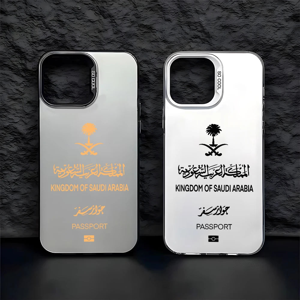Saudi Arabia Passport Phone Case For iPhone 16 15 14 13 12 11 Pro Max X XR XSMAX 8 7 Plus Candy Matte Shockproof Back Cover