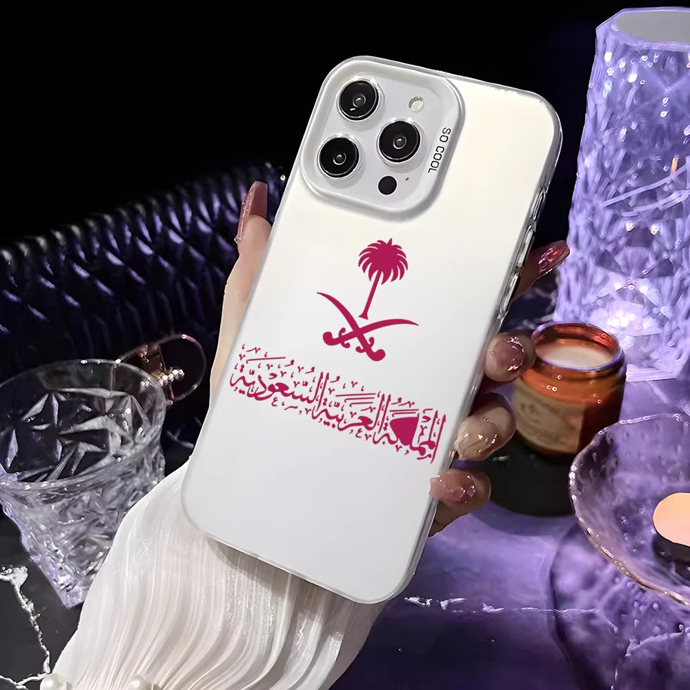 Saudi Arabia Passport Phone Case For iPhone 16 15 14 13 12 11 Pro Max White Ultra-thin Soft Candy Abrazine Funda