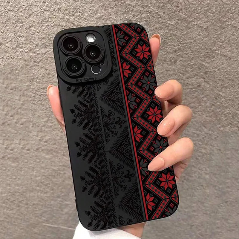 Vintage Totem Painting Shockproof Phone Case For iPhone 16 15 14 13 12 11 Pro Max XS X XR 7 8 Plus SE 2022 13 12 Mini Soft Cover