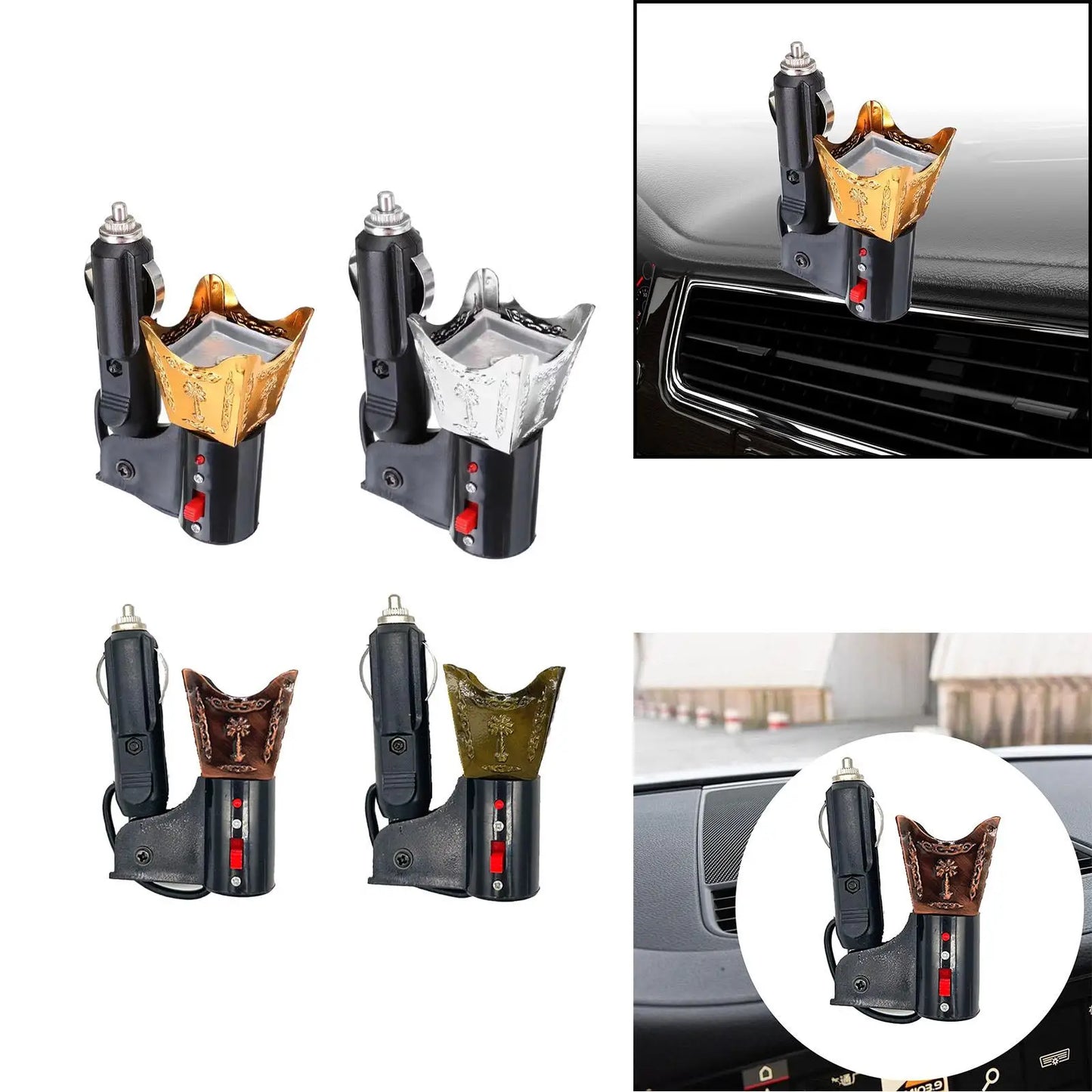 Car Electric Incense Burner Gift Cigarette Lighter Decorative Bakhoor Burner
