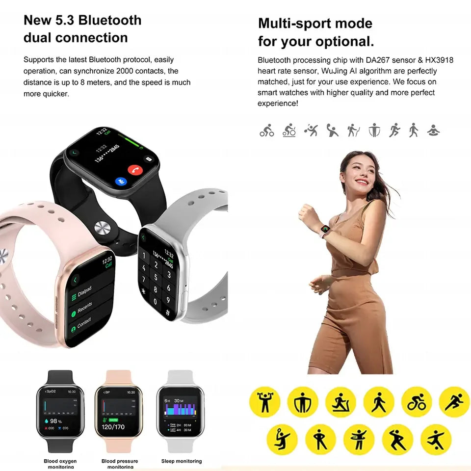 New 2025 Original For Apple Watch 10 GPS Smart Watch Men Body Temperature Bluetooth Call NFC Sports Women SmartWatch for Apple