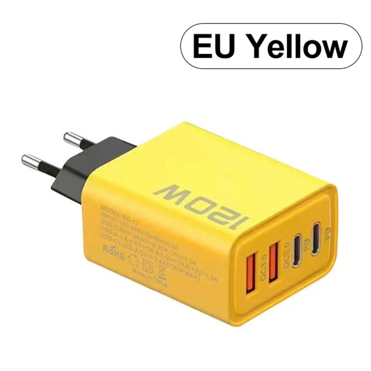 Total 120W Phone Charger Fast Charging Quick Charger PD USB Type C Wall Adapter For iPhone 16 15 Xiaomi 14 Huawei Redmi Oneplus