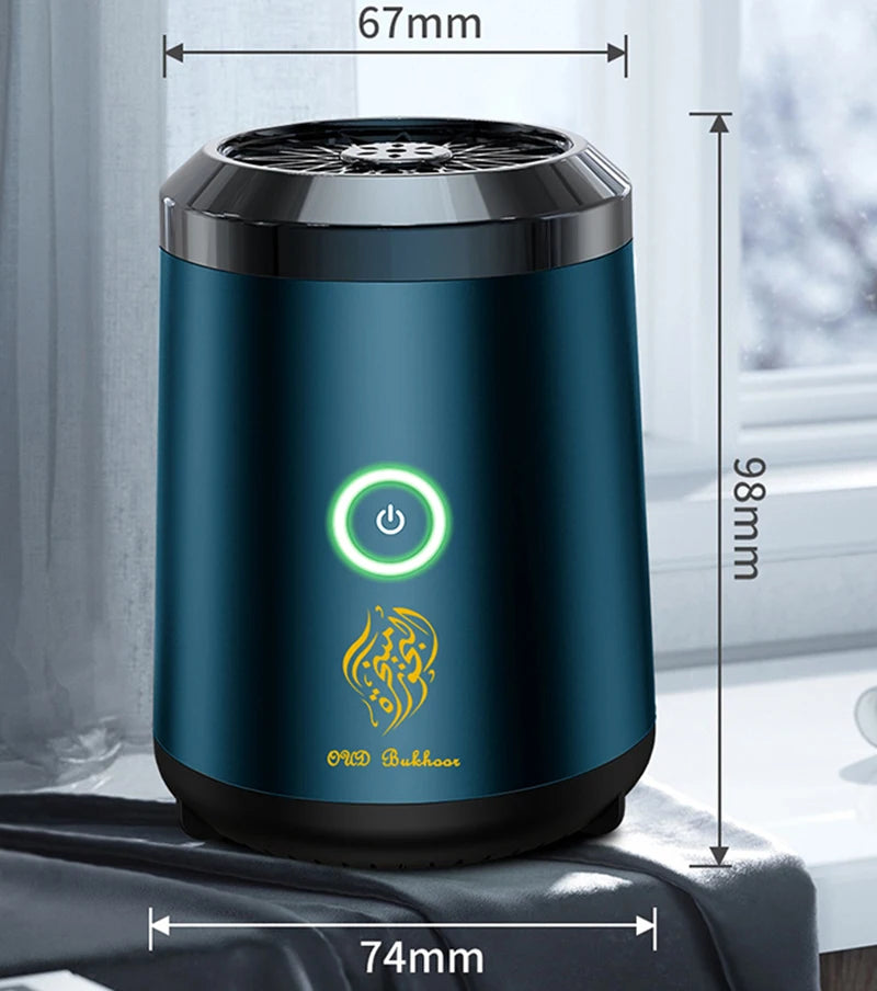Arabic Incense Burner Electronic Portable Bakhoor Muslim Dukhoon Aroma Diffuser USB Rechargeable Oud Holder
