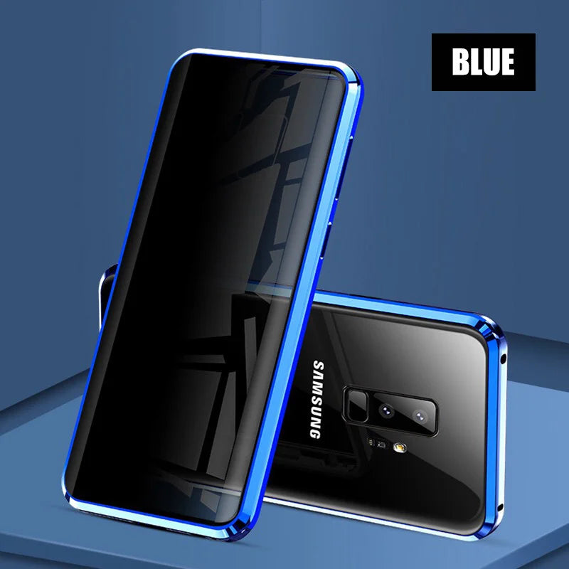 Anti-spy Double Side Glass Magnetic Case For Samsung Galaxy S22 S21 Ultra S20 FE S10 S9 S8 Plus Note 20 10 9 Plus Privacy Cover