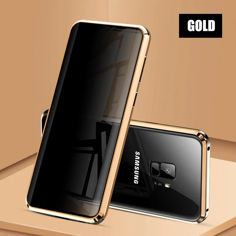 Anti-spy Double Side Glass Magnetic Case For Samsung Galaxy S22 S21 Ultra S20 FE S10 S9 S8 Plus Note 20 10 9 Plus Privacy Cover