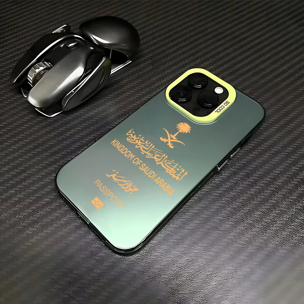 Saudi Arabia Passport Phone Case For iPhone 16 15 14 13 12 11 Pro Max X XR XSMAX 8 7 Plus Candy Matte Shockproof Back Cover