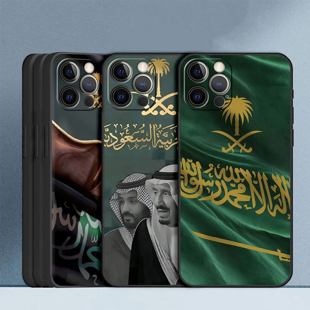 Kingdom Of Saudi Arabia Flag Case for Apple iPhone 16e 11 13 15 14 Plus 16 Pro Max X XS XSMax TPU Black Phone Cover Bumper