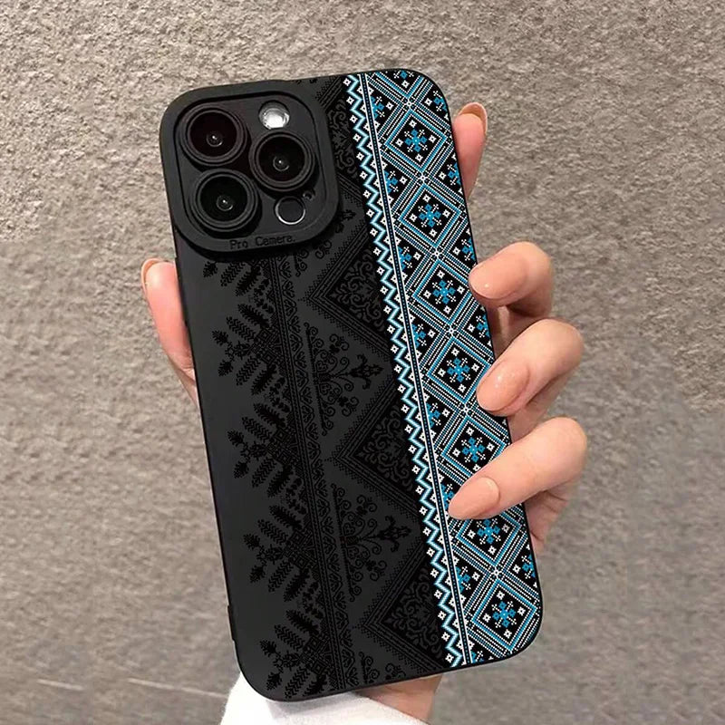 Vintage Totem Painting Shockproof Phone Case For iPhone 16 15 14 13 12 11 Pro Max XS X XR 7 8 Plus SE 2022 13 12 Mini Soft Cover