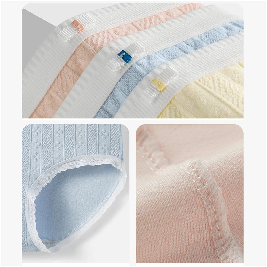 3PCS/Set Cotton Panties Women Antibacterial Crotch 2024 New Mid Waist Underwear Girls Breathable Triangle Shorts Lingerie Briefs