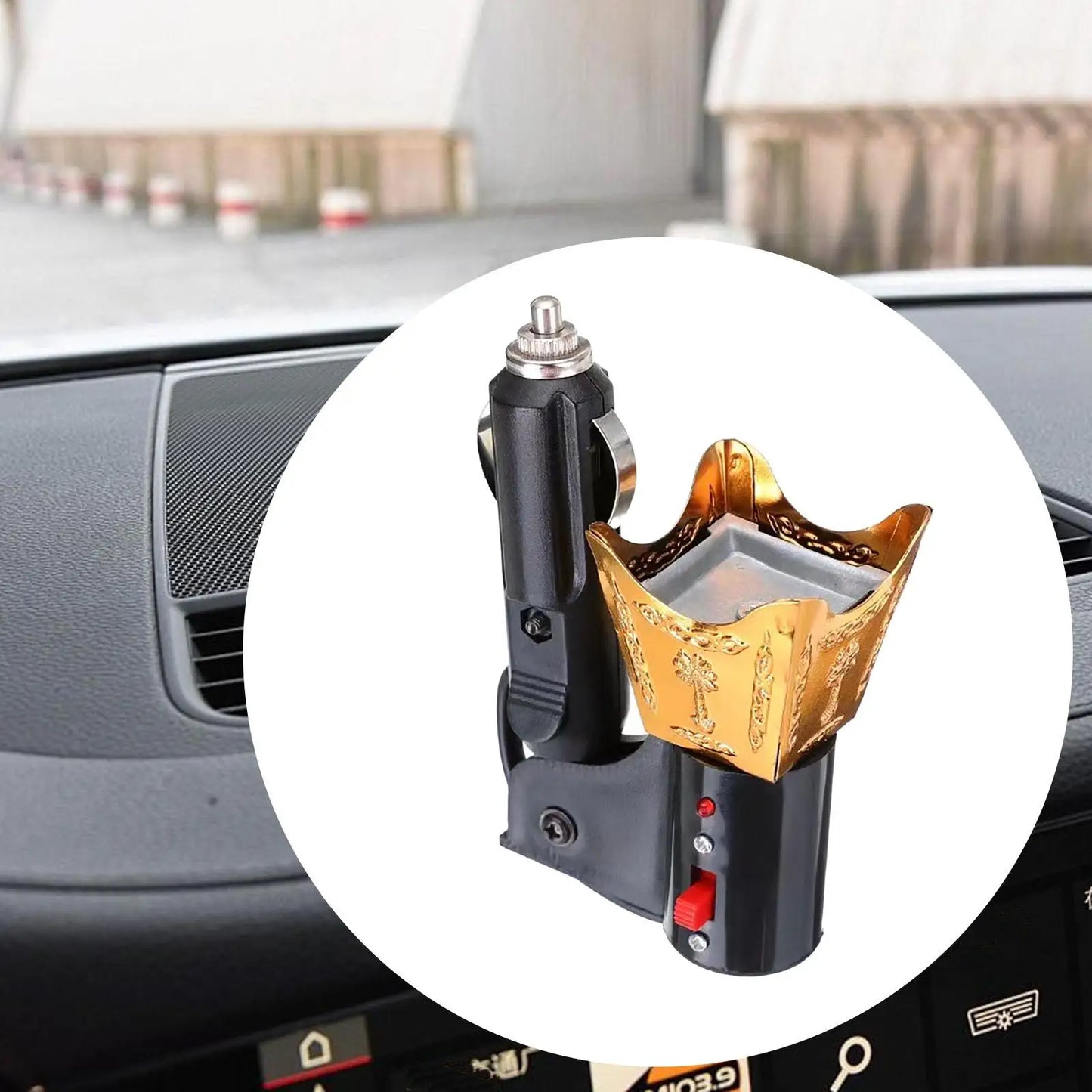 Car Electric Incense Burner Gift Cigarette Lighter Decorative Bakhoor Burner
