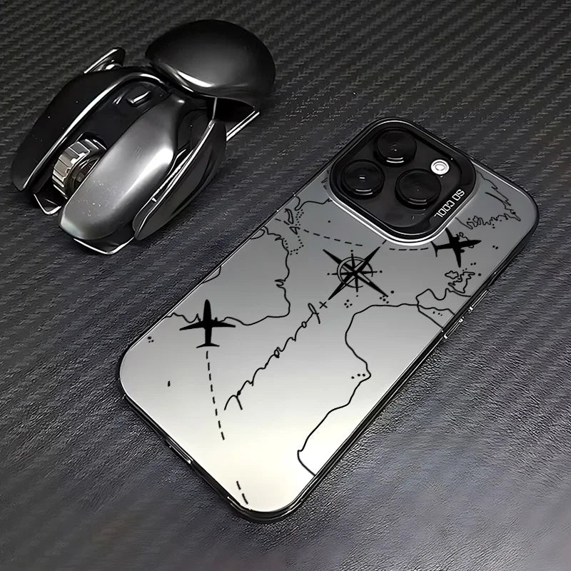 Travel Airplane Route Design Phone Case for IPhone 16 15 14 13 12 11 Mini Pro Max X XR XSMAX 8 7 Plus Anti Fall Matte Cover