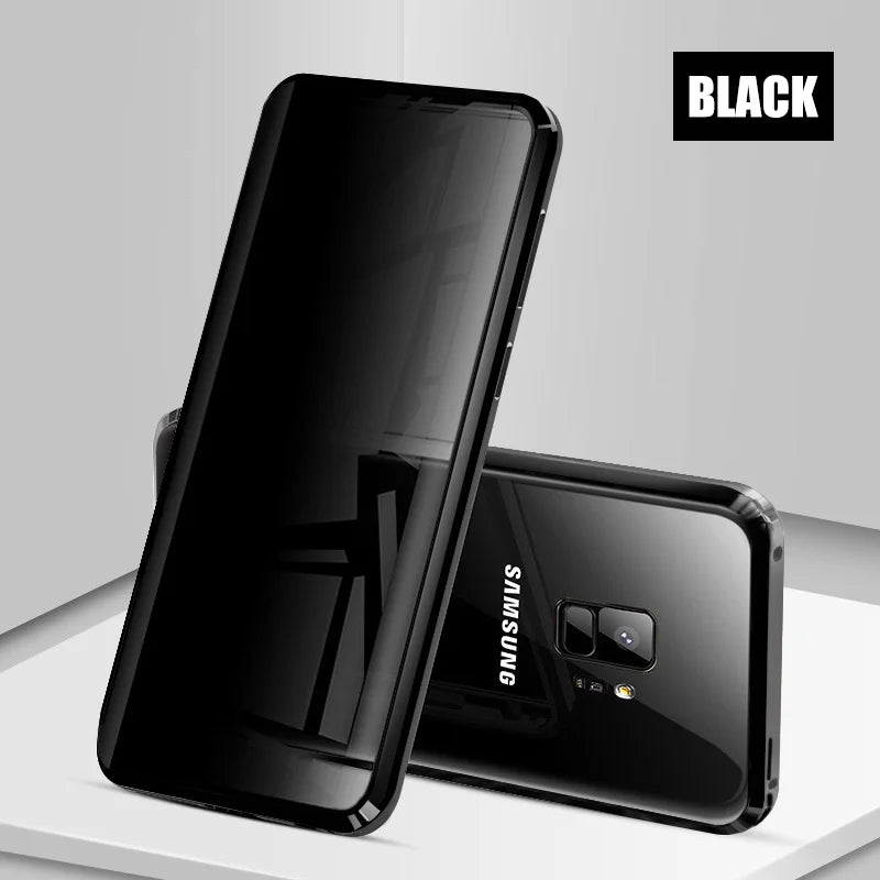 Anti-spy Double Side Glass Magnetic Case For Samsung Galaxy S22 S21 Ultra S20 FE S10 S9 S8 Plus Note 20 10 9 Plus Privacy Cover