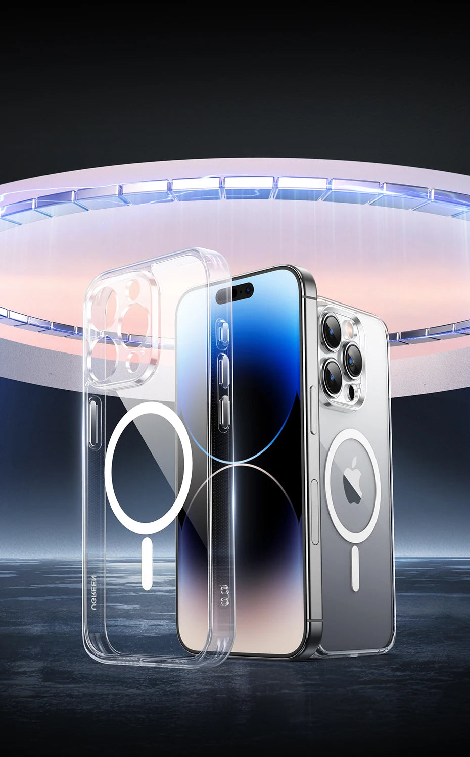 UGREEN for iPhone 14 13 12 Pro Max Magnetic Case Shockproof Cover for iPhone 15 Pro Max 15 Plus 15pro Magnet TPU PC Case
