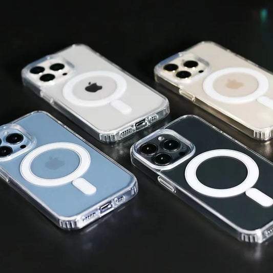 Magsafe Wireless Charging Magnetic Case For iPhone 14 11 12 13 Pro Max 12 13 mini 14 Plus Transparent Shockproof Cover Cases