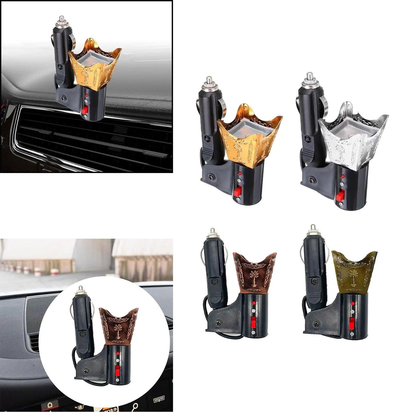Car Electric Incense Burner Gift Cigarette Lighter Decorative Bakhoor Burner