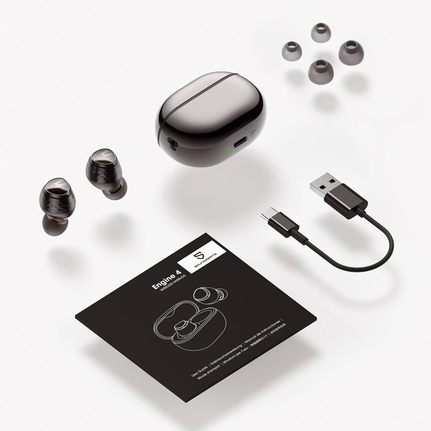 SoundPEATS Engine4 Hi-Res Bluetooth 5.3 Wireless Earbuds with LDAC, Coaxial Dual Dynamic Drivers for Stereo Sound, Total 43 Hrs