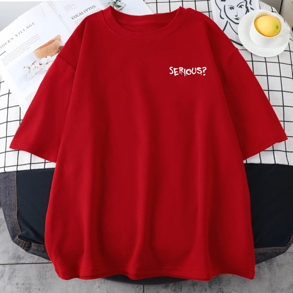 Creative Words Serious Printed Female T Shirtsimple S-Xxxl T-Shirts Retro Breathable Short Sleeved Comfortable Tshirts Women