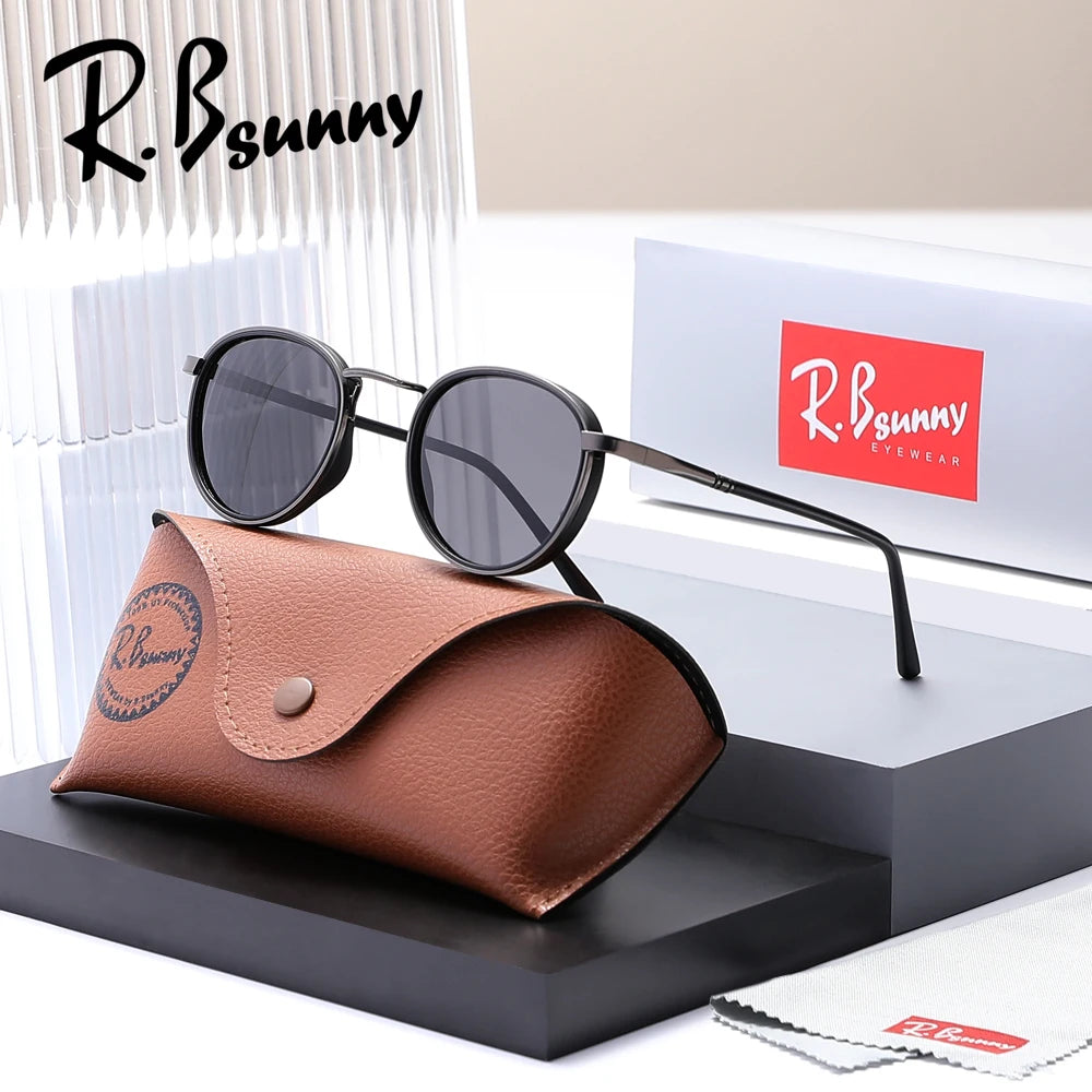 Design Retro Round Frame Sunglasses For Men Polarized UV400 Women Causal Driving Glasses Accessories