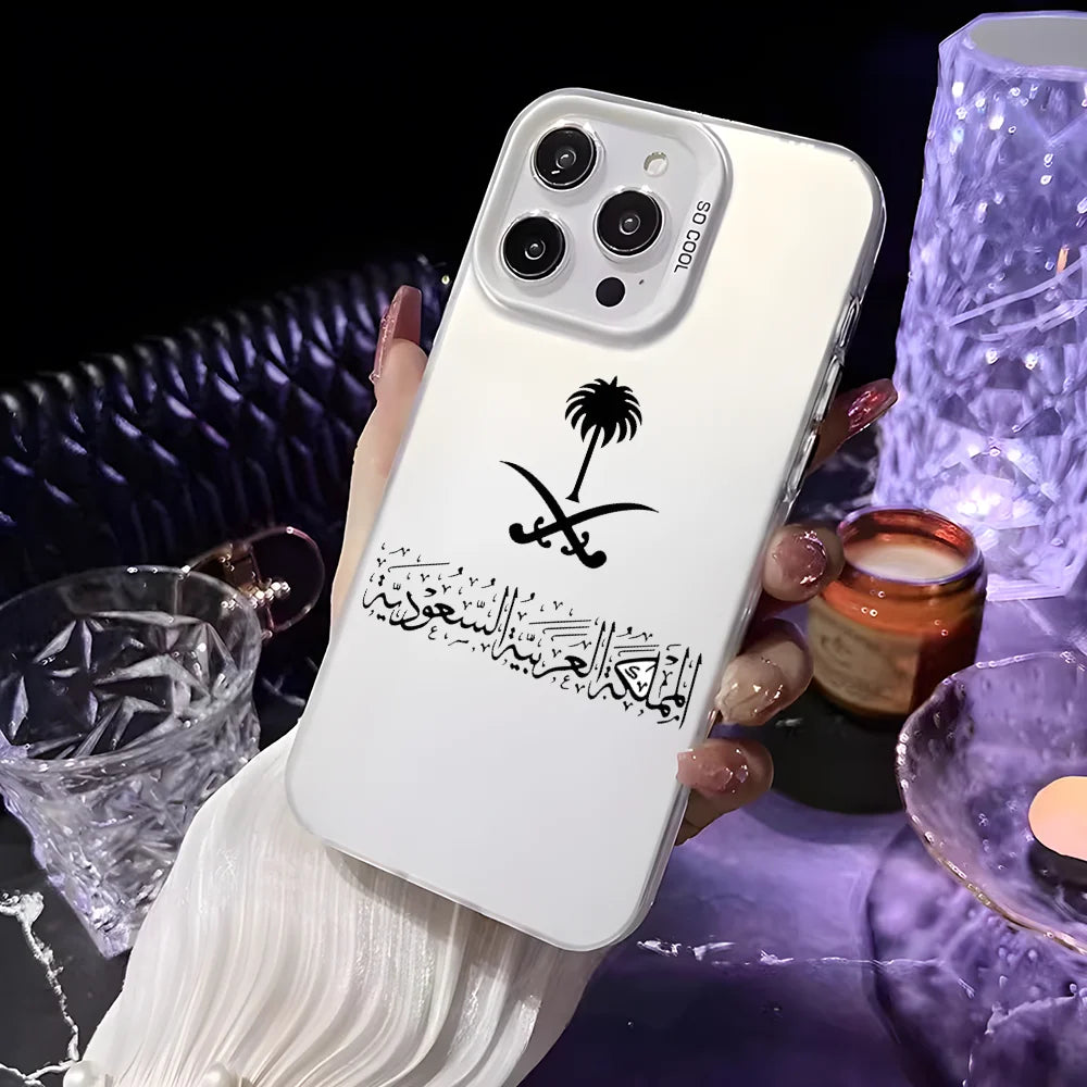 Saudi Arabia Passport Phone Case For iPhone 16 15 14 13 12 11 Pro Max White Ultra-thin Soft Candy Abrazine Funda