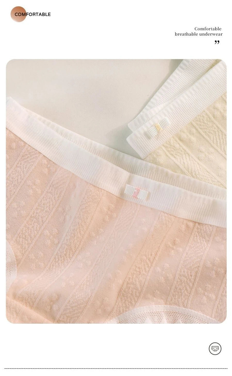 3PCS/Set Cotton Panties Women Antibacterial Crotch 2024 New Mid Waist Underwear Girls Breathable Triangle Shorts Lingerie Briefs