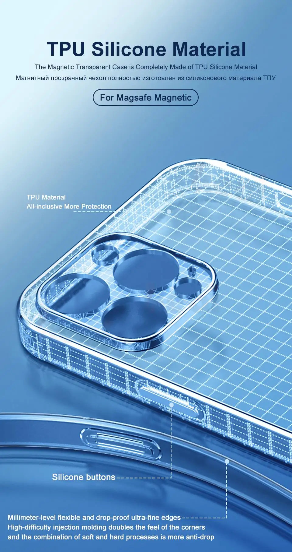 Magsafe Wireless Charging Magnetic Case For iPhone 14 11 12 13 Pro Max 12 13 mini 14 Plus Transparent Shockproof Cover Cases