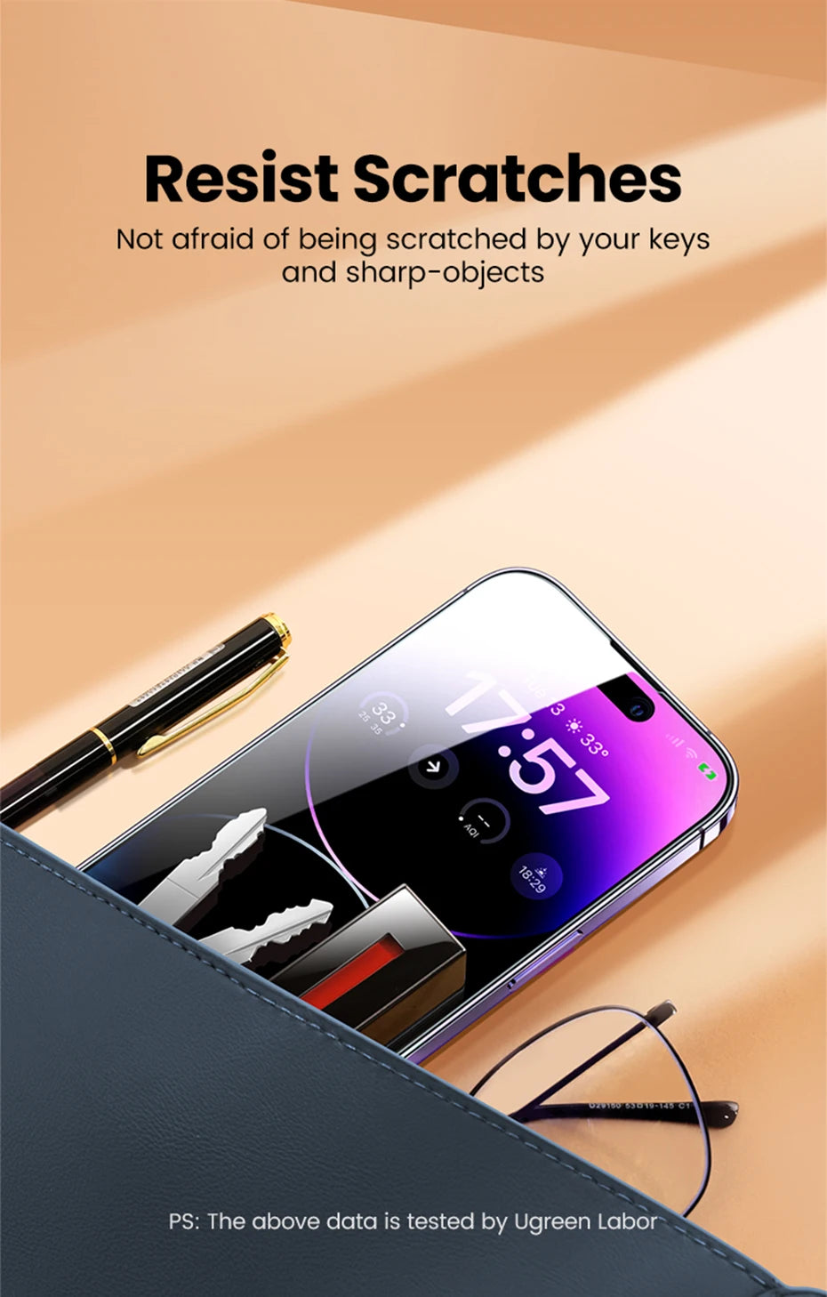 UGREEN 2PCS Screen Protector For iPhone 16 15 14 13 12 11 Pro Max Tempered Glass For iPhone 16 Plus Screen Protectors 15pro Film