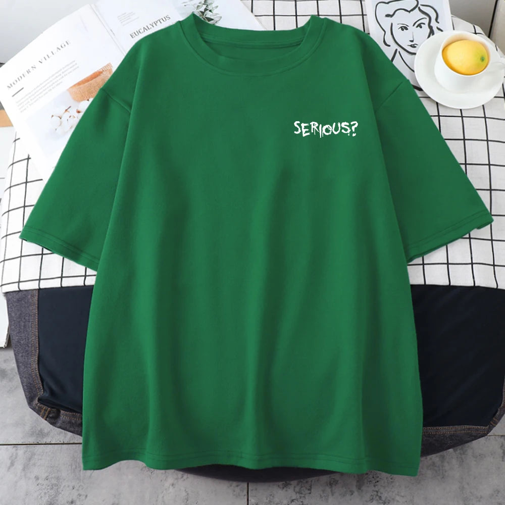 Creative Words Serious Printed Female T Shirtsimple S-Xxxl T-Shirts Retro Breathable Short Sleeved Comfortable Tshirts Women