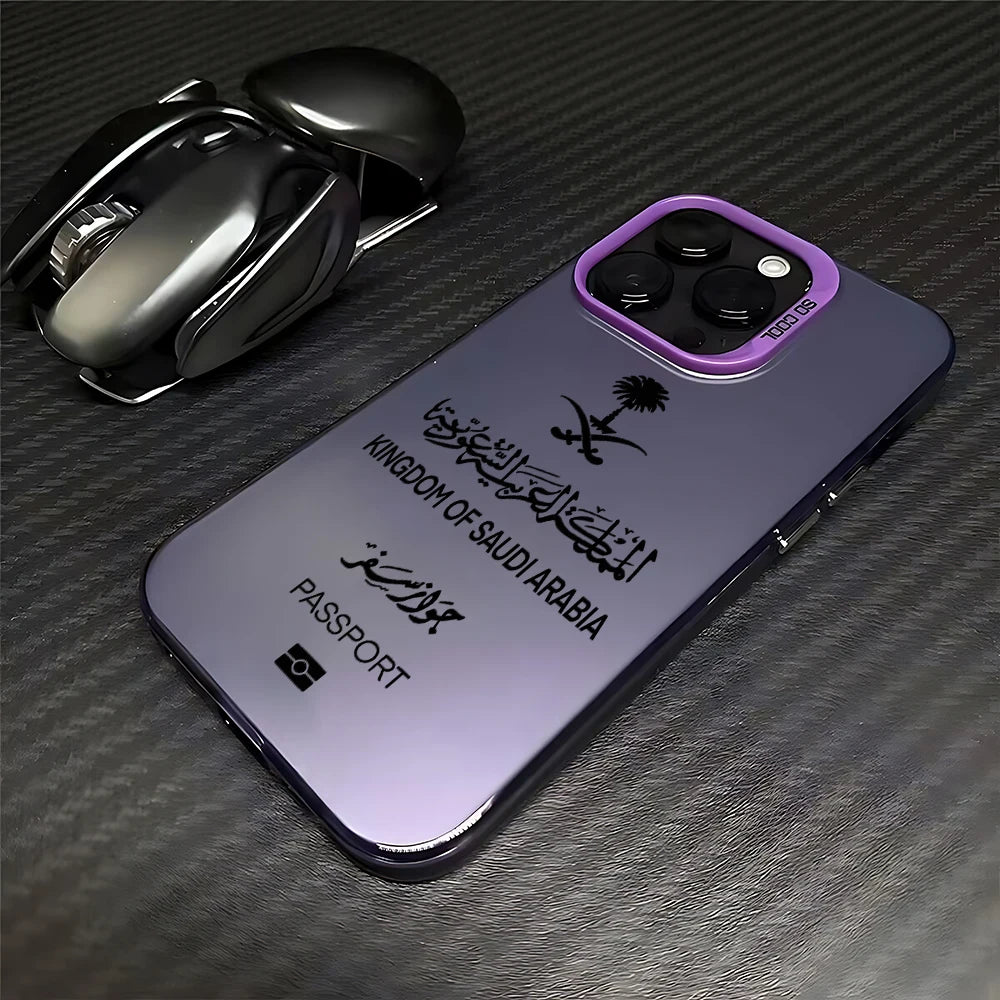Saudi Arabia Passport Phone Case For iPhone 16 15 14 13 12 11 Pro Max X XR XSMAX 8 7 Plus Candy Matte Shockproof Back Cover