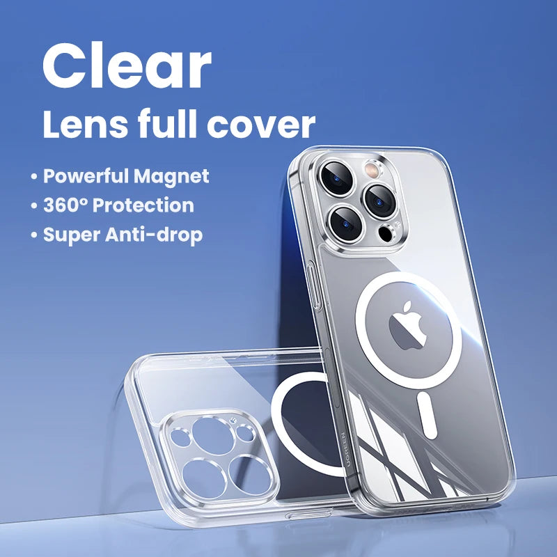UGREEN for iPhone 14 13 12 Pro Max Magnetic Case Shockproof Cover for iPhone 15 Pro Max 15 Plus 15pro Magnet TPU PC Case
