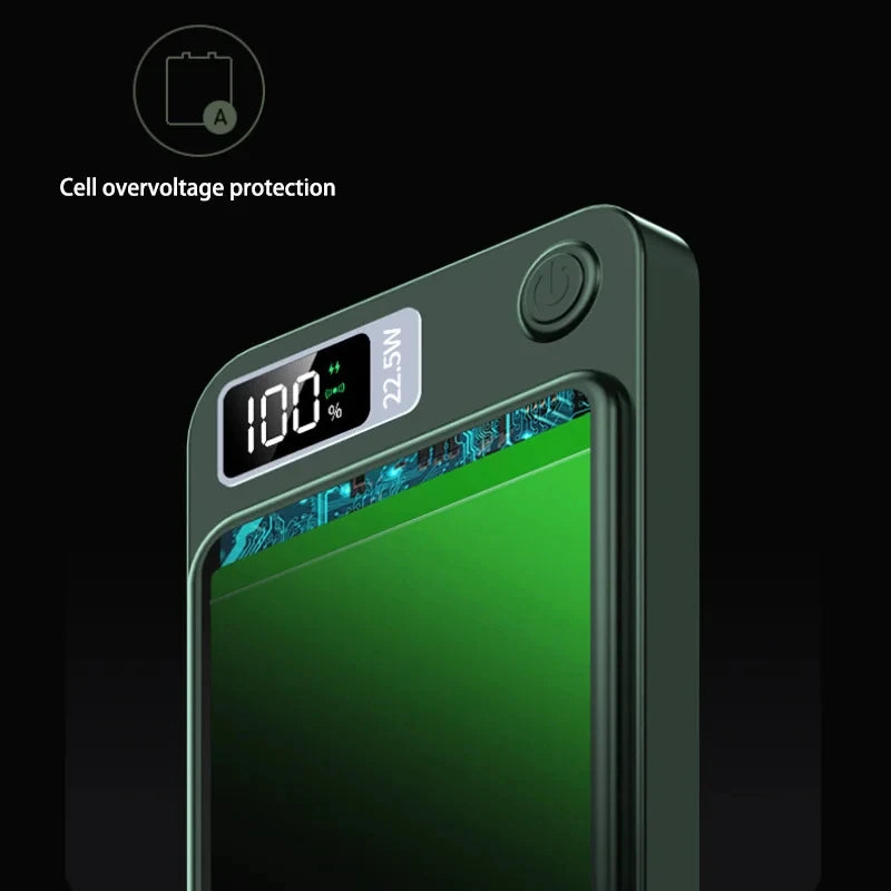 New 100000mah Capacity Power Bank Magnetic Wireless 22.5w Ultra Super Fast Charging Powerbank For Iphone Samsung Huawei Xiaomi