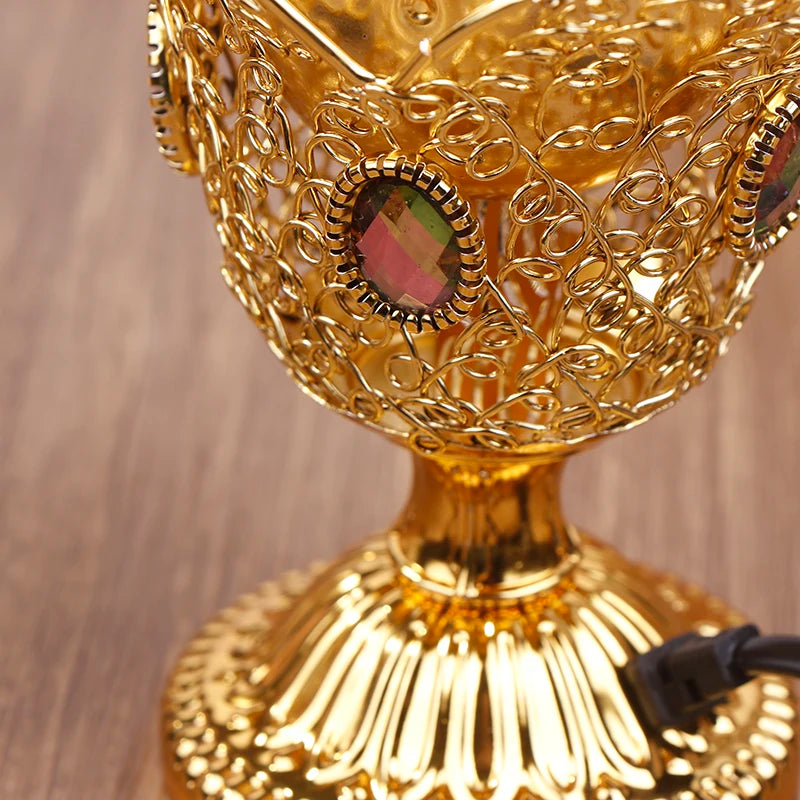 Metal Indoor Burner Middle East Church Electric Censer Metal Burner Vintage Sandalwood Burner (EU Plug)