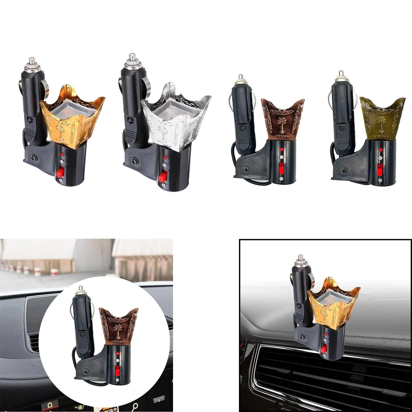 Car Electric Incense Burner Gift Cigarette Lighter Decorative Bakhoor Burner