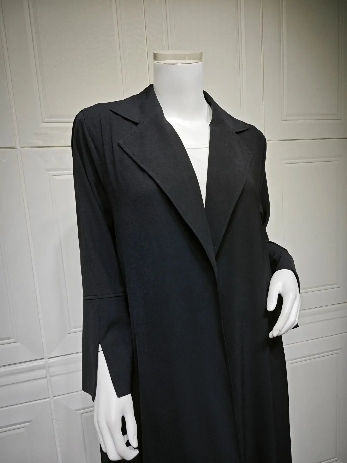Eid Black Pleated Abaya Cardigan – Muslim Party Dress Kaftan