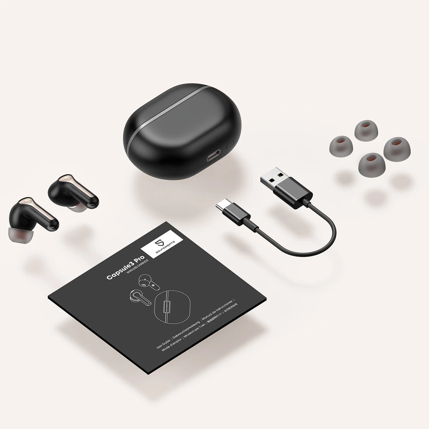 SoundPEATS Capsule 3 Pro Bluetooth 5.3 Earphone TWS True Wireless Earbuds 43dB Hybrid ANC Hi-Res Certified with LDAC Audio Codec