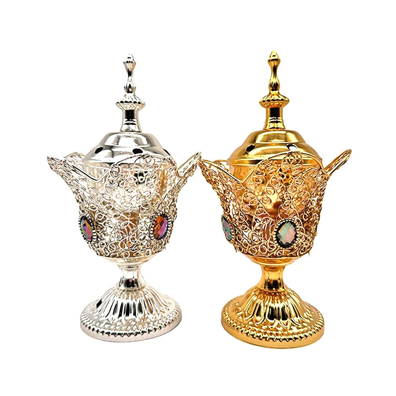 Metal Indoor Burner Middle East Church Electric Censer Metal Burner Vintage Sandalwood Burner (EU Plug)
