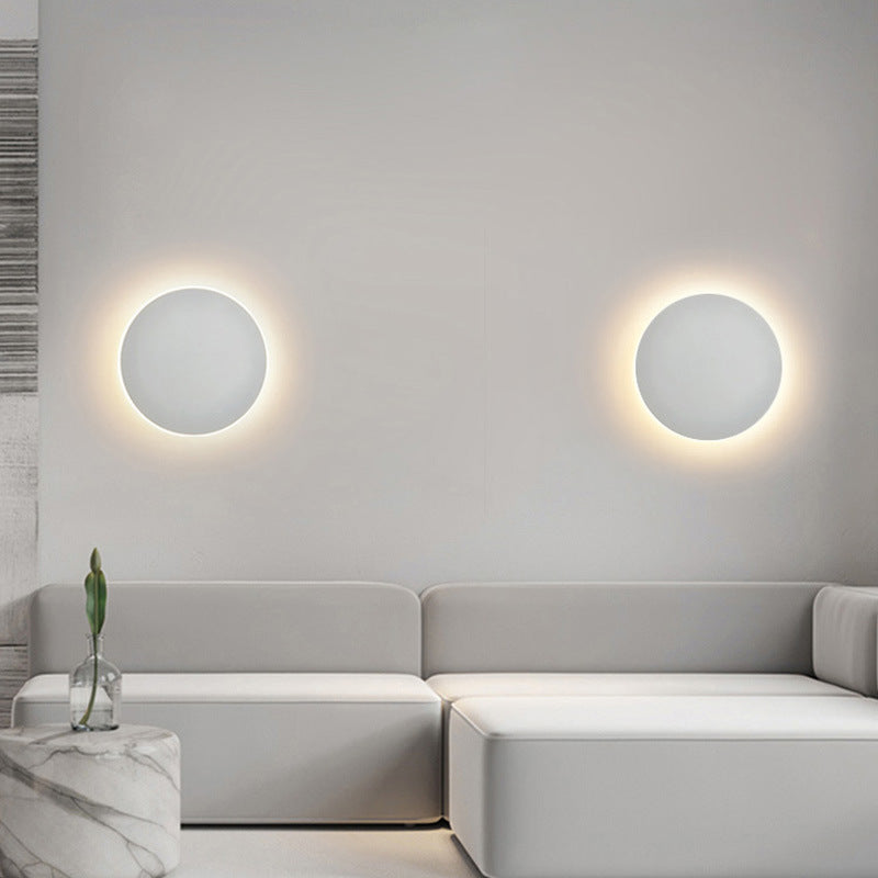 Simple Led Round Wall Lamp Touch Bedroom Bedside